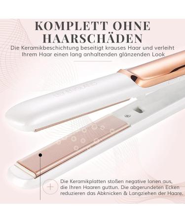 Buy Lily England 2 in 1 Hair Smoothing & Curling Iron - Rose Gold Adjustable Temperature Ceramic Coating - International Shipping Available - Buy Online on SooperMarket.com
