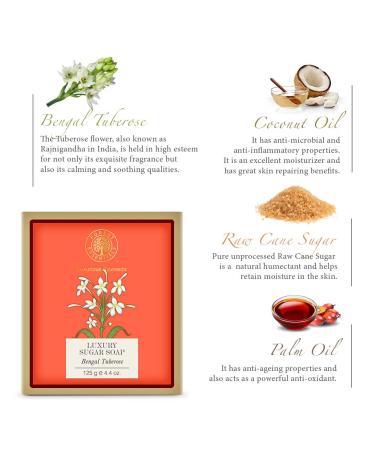 Buy Forest Essentials Bengal Tuberose Luxury Sugar Soap 125g - Premium Natural Skincare for International Shipping - Buy Online on SooperMarket.com