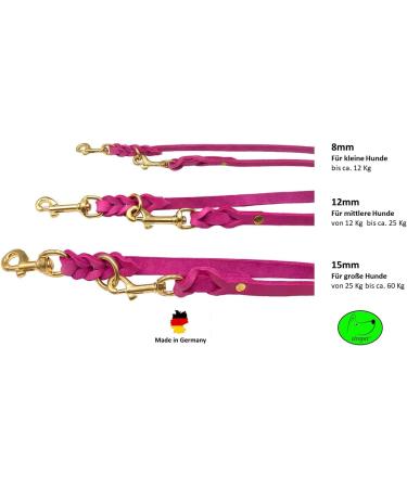 Buy Adjustable Pink Dog Liner - Fat Leather & Brass | 2.80m x 15mm for Small & Large Dogs - Durable & Stylish - Buy Online on SooperMarket.com
