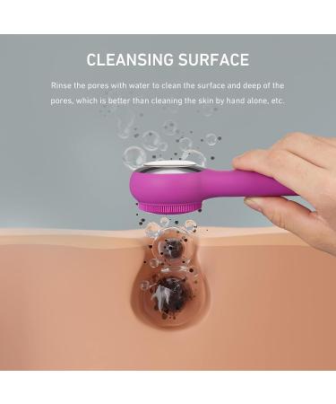 Rechargeable Facial Cleansing Brush for Men & Women - Electric Face Scrubber Cleanser for Deep Exfoliation and Cleansing (Purple) - Buy Online on SooperMarket.com