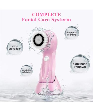 MOSCHOW Rechargeable Waterproof Facial Cleansing Brush - 3 Brush Heads, 2 Power Modes (Pink) - Buy Online on SooperMarket.com