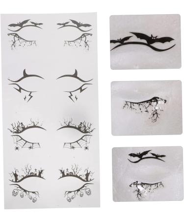 Gogogmee 8 Pairs Halloween Eyeliner Stickers Eyeshadow Sticker Prop Eye Web Tattoos 3d Stickers Pvc Black - Buy Online on SooperMarket.com