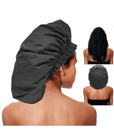 ELEBOX Premium Collection Super Jumbo Shower Cap Black