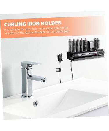 HAPINARY Curling Iron Rack Curler Wall Rack Salon Curlers Holder Blow Dryer Stand Stainless Steel Black - Buy Online on SooperMarket.com