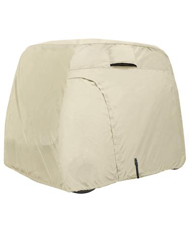 Explore Land 600D Waterproof Golf Cart Cover Universal Fits for Most Brand 2 Passenger Golf Cart Light Tan Fit for 2 Passenger Cart