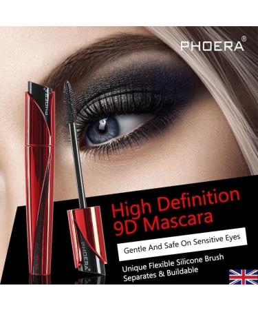 PHOERA Lash Volume Mascara Waterproof 9D Curling Eye Makeup smudge proof Lift No Clump Long Lasting Black Mascara Intense Lengthen & Volumize | Cruelty Free - Buy Online on SooperMarket.com
