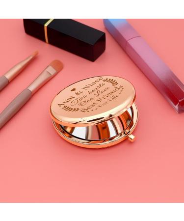 Niece Gift: Compact Mirror for Aunt - Thank You, Graduation, Travel Makeup Mirror - Funny Auntie Birthday, Christmas, Thanksgiving Present - Buy Online on SooperMarket.com