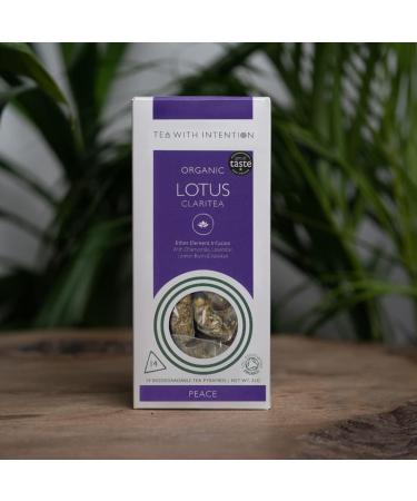 Tea With Intention - Organic Lotus Claritea (Peace) - De-Stress & Sleep Easy. Adaptogen Superblend. Chamomile Lavender Lemon Balm Valerian (14 Bags) (Lavender) - Buy Online on SooperMarket.com