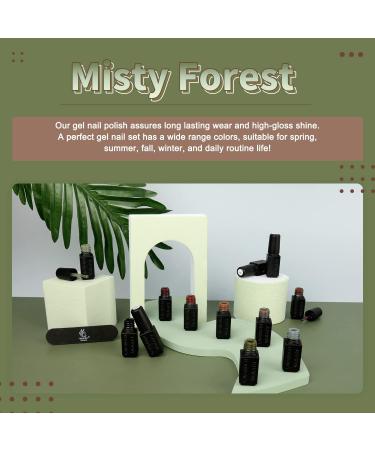 Lavender Violets 13 Pcs Gel Nail Polish Set 9 Misty Forest Autumn Winter Colours Nail Art UV LED Soak Off Christmas Green Manicure With Base Coat Matte n No Wipe Top Coat Nail File C680 Misty Forest-680 - Buy Online on SooperMarket.com