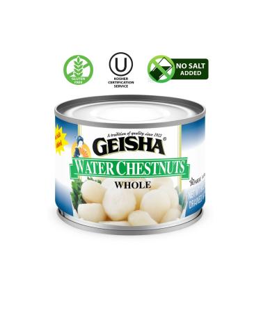 GEISHA Water Chestnuts Whole 8OZ (Pack of 12) | Kosher Certified, Gluten-Free, No Salt & Sugar | Less than 100 Calories - Buy Online on SooperMarket.com