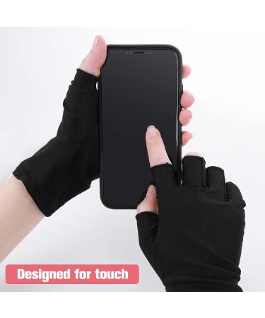 WLLHYF Anti UV Gel Nail Lamp Gloves - Professional Fingerless Protection for Nail Art DIY - Moisturizing Skin Care - 1 Pair - Buy Online on SooperMarket.com