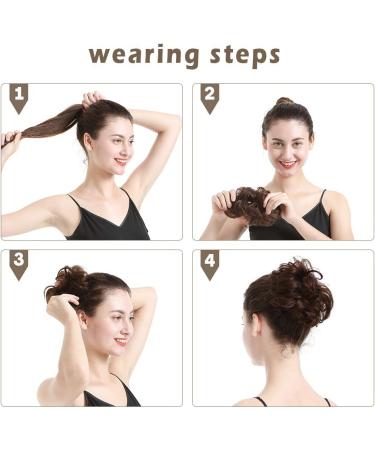 BARSDAR 100% Human Hair Scrunchie in 1B#-Black - Curly Messy Bun Hairpiece for Women & Kids - Updo Chignons - 5.1 inch - Buy Online on SooperMarket.com