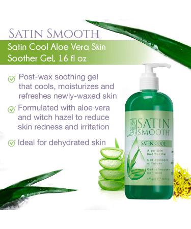 Satin Smooth Satin Cool Aloe Vera Skin Soother Gel 16 fl oz - Hydrating and Soothing Formula for Skin (Pack of 1) - Buy Online on SooperMarket.com