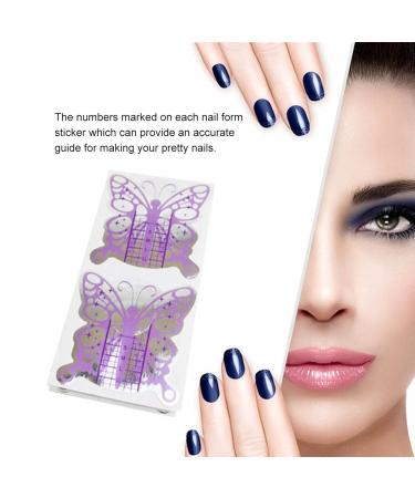 Pack of 120 Self-Adhesive Butterfly Nail Stencils - Silver Purple Gel Nail Modeling Stencils for Stunning Designs - Buy Online on SooperMarket.com