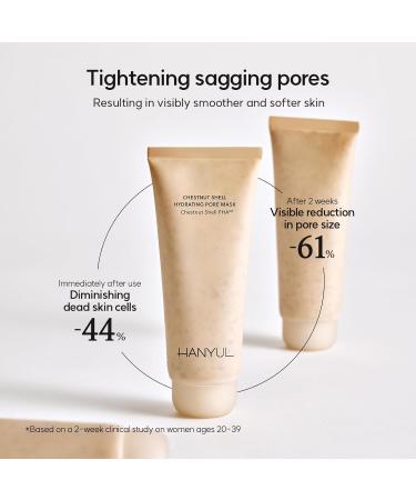 Hanyul Chestnut Shell Hydrating Pore Mask | Wash Off Mask for Dry Skin | Gentle Exfoliation & Pore Care | Hypoallergenic | 3.39 fl.oz | International Shipping - Buy Online on SooperMarket.com