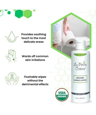 La Petite French Premium Wiping Lotion - Organic Flushable Skin Cleanser & Moisturizer (8 oz) - Eco-Friendly Alternative to Wet Wipes for a Better Bathroom Experience - Buy Online on SooperMarket.com