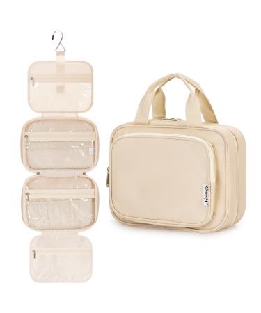 Narwey Hanging Travel Toiletry Bag for Women Wash Bag Cosmetics Makeup Bag Organizer for Travel Size Accessories Brown (Medium)