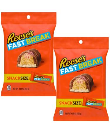 Chocolate Peanut Bag Bundle With Reese's Fast Break Snack Size Peg Bag 133g (2 Pack)