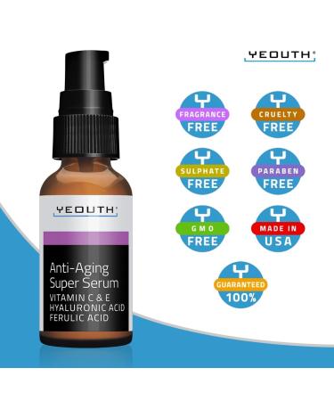 Yeouth Anti-Aging Super Serum - 1 fl oz (30 ml) | Youthful Skin Solution - Buy Online on SooperMarket.com