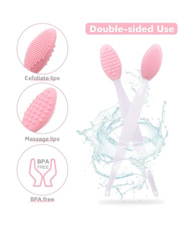 Silicone Lip Scrub Brush | Exfoliating Double-Sided Lip Scrubber Tool | Smoother & Fuller Lips | 3 Colors, 3 PCS - Buy Online on SooperMarket.com