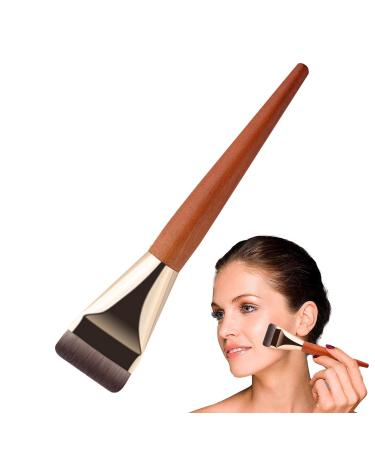 Jomewory Blending Brush for Makeup Wooden Handle Liquid Foundation Brush Face Makeup Tool Professional Contour Brush for Liquid Cream Powder Blending Buffing