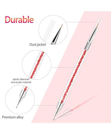 Sularpek Nail Art Brushes 5 Pcs Double-Ended Kit - Nail Art Point Drill Drawing Brush Pen, UV Gel Brush for Design & Detailing - Buy Online on SooperMarket.com