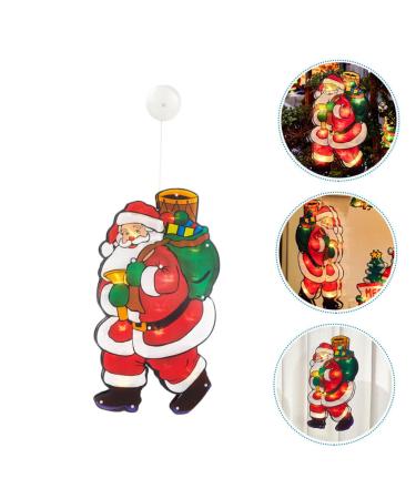 GANAZONO Santa Claus Figurine 1Pc Christmas Santa Claus Suction Cup Lamp Showcase LED Light Festival Supply Santa Claus Lamp