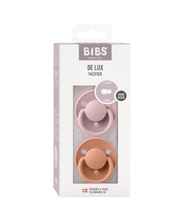 BIBSE de Lux BPA-Free Cherry Shape Silicone Pacifier 2-Pack | Made in Denmark | 0-36 Months | Pink Plum & Peach - Buy Online on SooperMarket.com