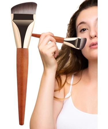 Teksome Foundation Makeup Brush | Wooden Handle Concealer Brush - Professional Contour Brush for Liquid Cream Powder Blending Buffing - Buy Online on SooperMarket.com
