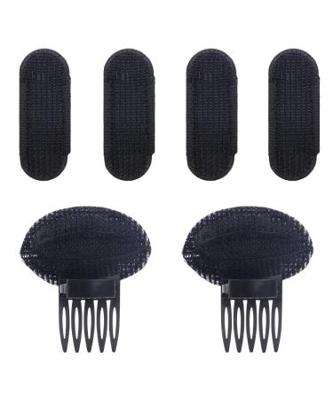 NAIHOD 6 Pcs Volume Hair Base Set Puff Hair Head Cushion Styling Insert Braid Tool Invisible Fluffy Hair Pad Bump up Comb Clip Sponge Bun Hair Pad Fluffy Hairstyle Tools Accessories for Women Girl