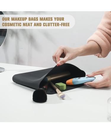 FERYES Silicone Makeup Bag - Premium Travel Toiletry Bag for Women - Easy Carry Cosmetic Bag for Beauty Tools and Brushes (Black) - Buy Online on SooperMarket.com