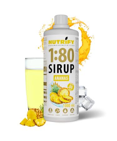 Nutrify Vital Fitness Drink 1:80 Sirup 1 L - pineapple beverage concentrate with vitamins and L -carnitine sugar -free - results in 80 liters of sports drink low in calories 1000 ml of pineapple (1 Pack)
