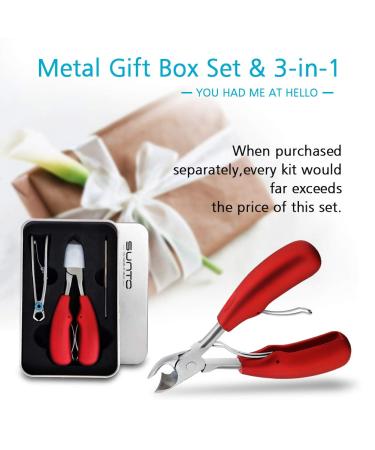 Professional Thick Toenail Clippers - Surgical Grade Stainless Steel for Ingrown Nails - Podiatrist Recommended - Large Nail Clippers for Men & Seniors - Red - Buy Online on SooperMarket.com