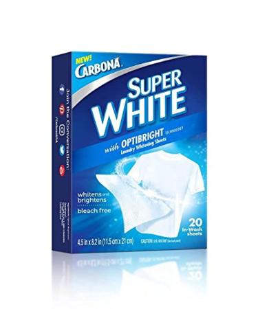 Carbona Super White Sheets | Bleach Free OptiBright Technology | 20 Sheets per Pack 1 Pack 20 Count (Pack of 1)