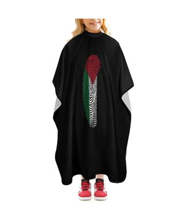 Flag of Palestine Finger Barber Cape Professional Hair Cutting Cape Cute Haircut Apron for Boys Girls