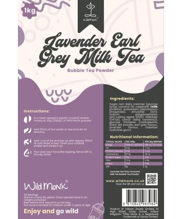 Lavender Earl Grey Milk Tea Premium Bubble Tea Powder (1 kg) 33 Servings - Make Bubble Tea at Home - Ideal for Frappes Coffee Boba Tea Milkshakes - Gluten Free Halal Certified - Buy Online on SooperMarket.com