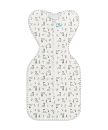 Love To Dream Swaddle UP Ideal Fabric for Moderate Temperatures(20-24 C) Arms Up Position Baby Essentials for Newborn Hip-Healthy Twin Zipper for Easy Nappy changes 2.2-3.8kg Bunny Bunny Newborn (2.2-3.8kg)