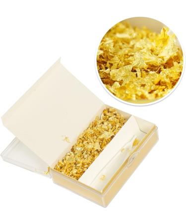KINGBOOM 24K Edible Gold Leaf Flakes 200mg - Genuine Gold for Cakes, Drinks, Nails - Decorate in Style! - Buy Online on SooperMarket.com
