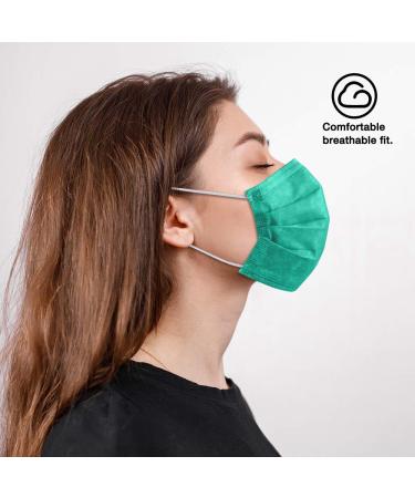 NU R 10pcs 3 Ply Disposable Face Mask Mask with Filter Layer and Elastic Earloop Retail Sealed bags Green - Buy Online on SooperMarket.com