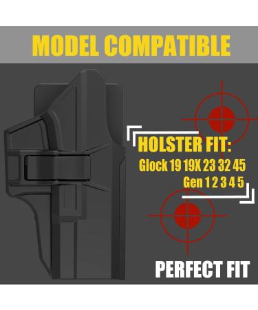 PISOLHO Glock 19/23/32(Gen1-5) 19X 45 Elite Force Fast Draw Holster RH - Buy Online on SooperMarket.com
