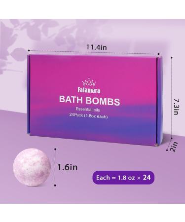 Organic 24pcs Bath Bombs Gift Set - Natural Ingredients Bubble Bath Fizzes Spa - Ideal Birthday Easter Gift for Her/Girlfriend/Wife - Buy Online on SooperMarket.com
