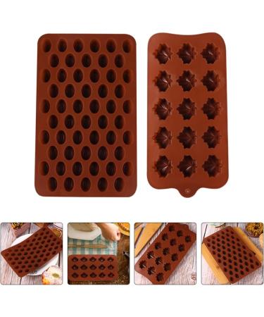 HOMSFOU 8 Pcs Chocolate Mold Cookie Baking Candy Making Molds Maple Leaf Mold Silicone Chocolate Rose Chocolate Silicone Cookie Mini Semi Sphere Silicone Mold 3D Chewing Gum Spherical 18.5X11CMx4pcs Light Brown 1x4pcs - Buy Online on SooperMarket.com