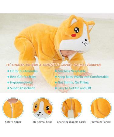 COOKY.D Unisex Winter Hooded Romper Jumpsuit | Dog Design | 6-12 Months - Buy Online on SooperMarket.com