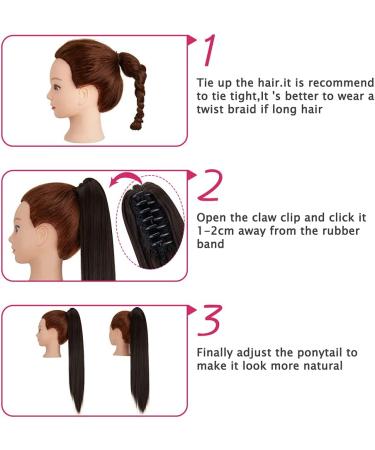 OMGREAT Ponytail Extension 21" Long Straight Curly Claw Ponytail Hair Extension One Piece Clip in on Ponytail Synthetic Hairpieces Straight Dark Brown 21Inch Dark Brown-Straight - Buy Online on SooperMarket.com
