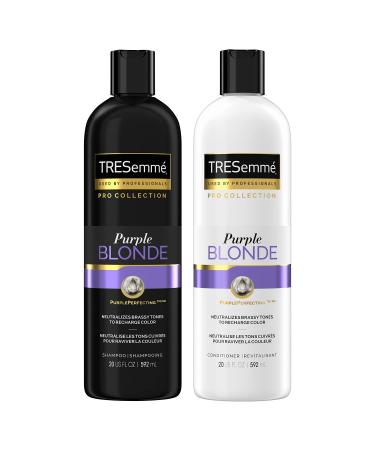 TRESemm  Purple Shampoo and Conditioner Set  Pro Collection for Blonde  Silver  Grey  or Highlighted Hair  20 Fl Oz Ea