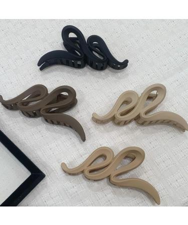 4-Piece Large Wave Hair Clips - 13cm Slip-Resistant Jaw Clips for Thick Hair | Stylish Hair Accessories for Women & Girls - Buy Online on SooperMarket.com