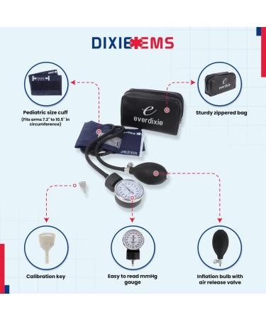 Dixie EMS Pediatric Aneroid Sphygmomanometer Blood Pressure Cuff - Buy Online on SooperMarket.com