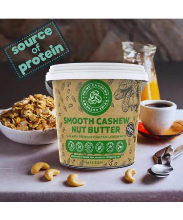 Prime Earth - Smooth Cashew Nut Butter - 1kg - Award Winning - Made With Premium Cashew Nuts - Free From Oil Salt & Sugar - Vegan Keto & Paleo Friendly - Produced in Small Batches - Made in the UK - Buy Online on SooperMarket.com