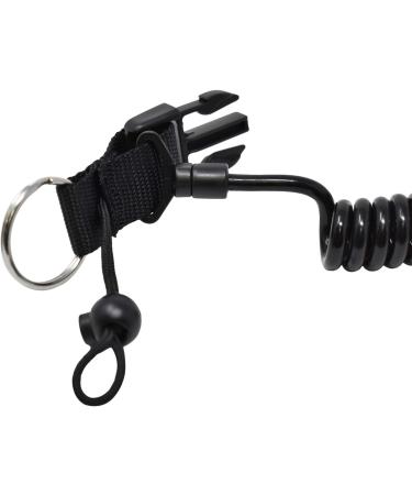 Scuba Choice Shark Coil Lanyard with Steel Snap - Black | Quick Release Buckles - Buy Online on SooperMarket.com