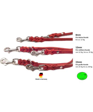 Adjustable Fat Leather Dog Leash for Small & Large Dogs - 2m 2.4m 2.8m 3.5m 5m - Red - Durable & Stylish - Buy Online on SooperMarket.com